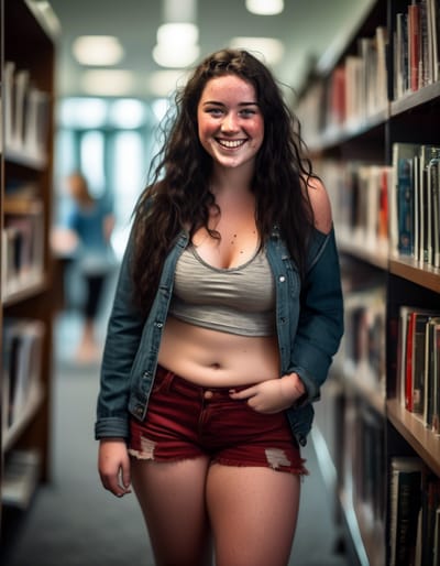 A ruddy, obese, busty freckled Irish college stude...