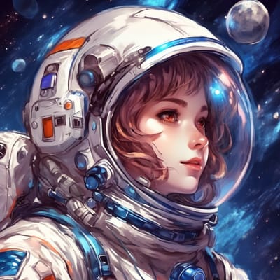 ai girl generator, Astronaut with a spacesuit and a helmet.