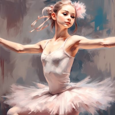 Ballet dancer with a tutu and pointe shoes.