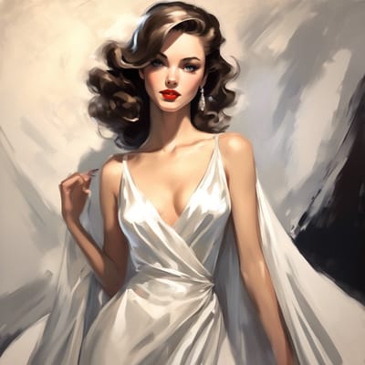 Classic Hollywood glam with a white silk gown.