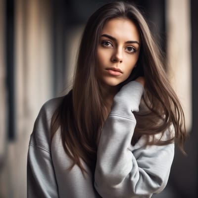 ai girl generator, create a close up image of a brunette looking dres...