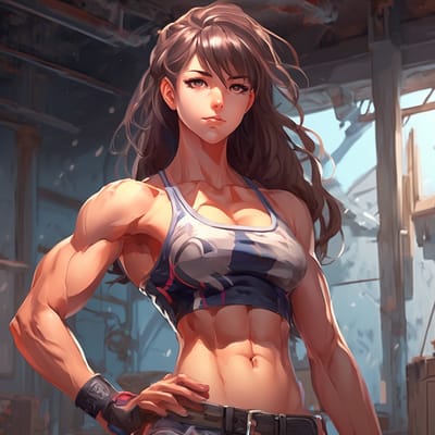 a muscular teen with visuable abs
