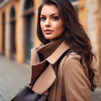 create a close up image of a beautiful busty brune...