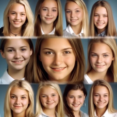 2000s female yearbook portrait,HD,8K