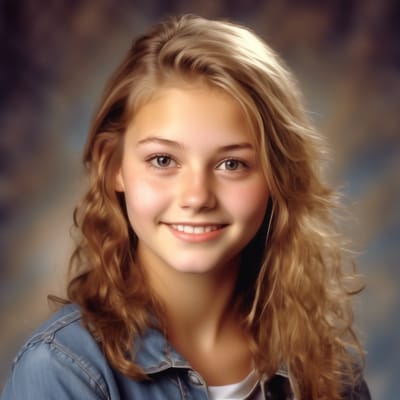 2000s female yearbook portrait,HD,8K
