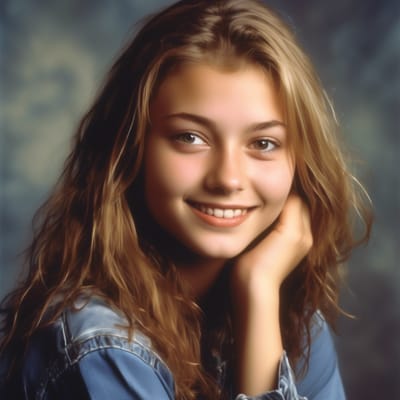 2000s female yearbook portrait,HD,8K