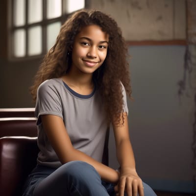 A high-resolution, 8K HD yearbook portrait of a yo...