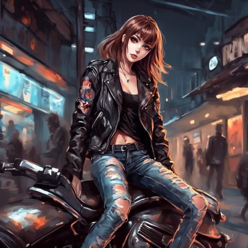Rock 'n' roll with a leather jacket and ripped jeans.