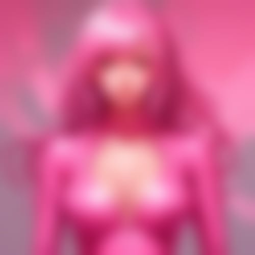 a young woman in a form fitting pink bodysuit with a low neckline