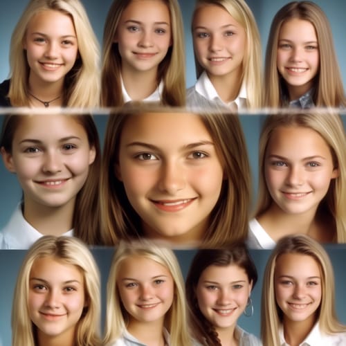 2000s female yearbook portrait,HD,8K
