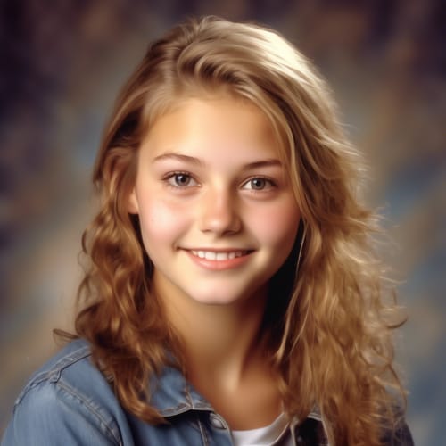 2000s female yearbook portrait,HD,8K
